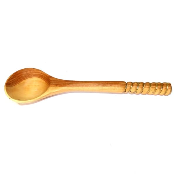 Dipper Salad Spoon with Spiral Brass Handle