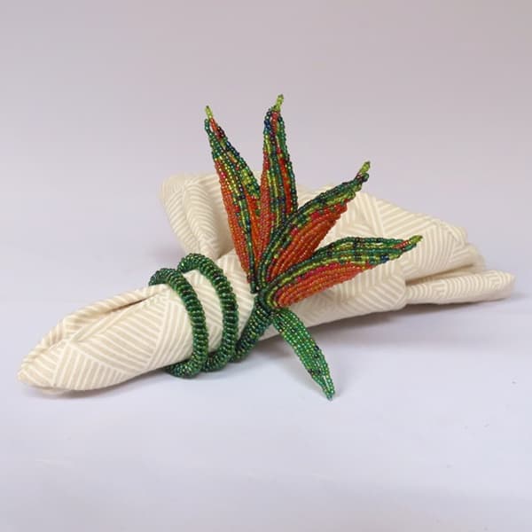 Beaded Napkin Ring Heliconia