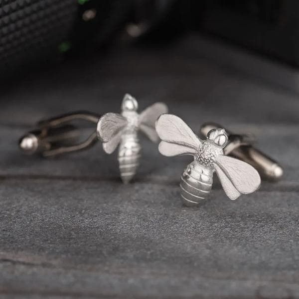 Bee Cufflinks - Pewter