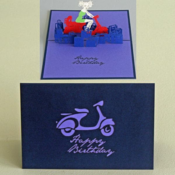 Scooter Girl Pop-Up Card