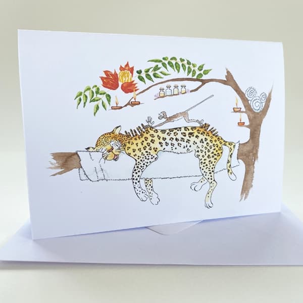 Greeting Card/ Leopard massage