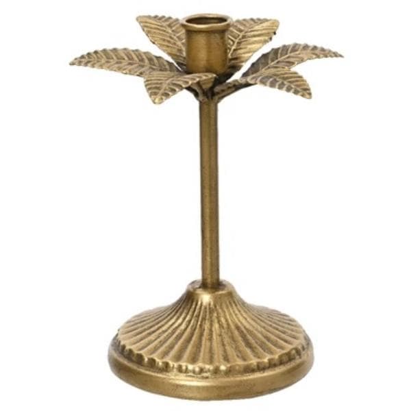 Flower Gold Candle Holder, 19.5cm