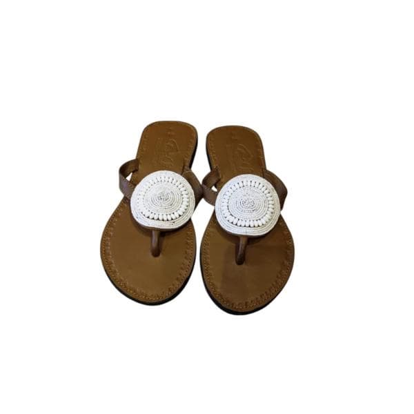 Slip On Sandals Flat Mama Africa - 19 Line Macho White