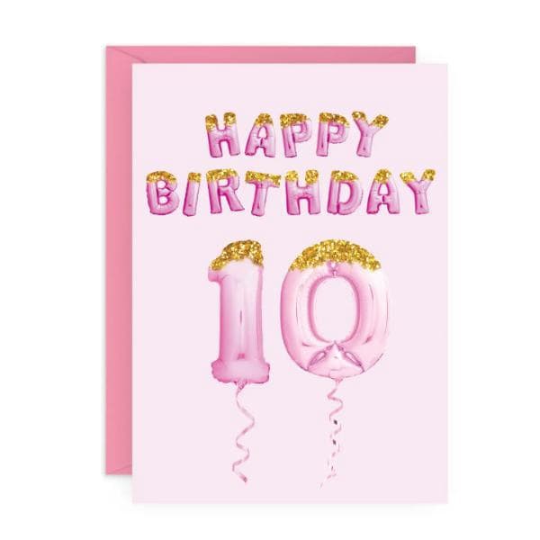 BDAY BALLOONS 10 PINK