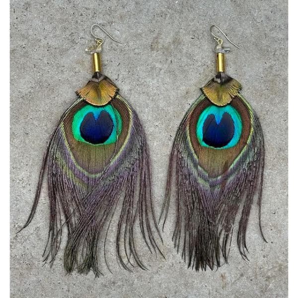Gold Peacock Earring Pair 025