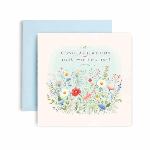 Wildflower Congratulations Wedding Card