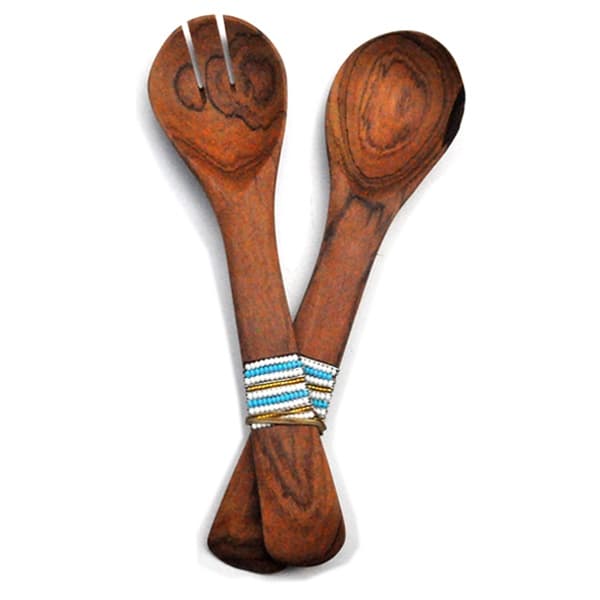 Set of wooden salad spoons