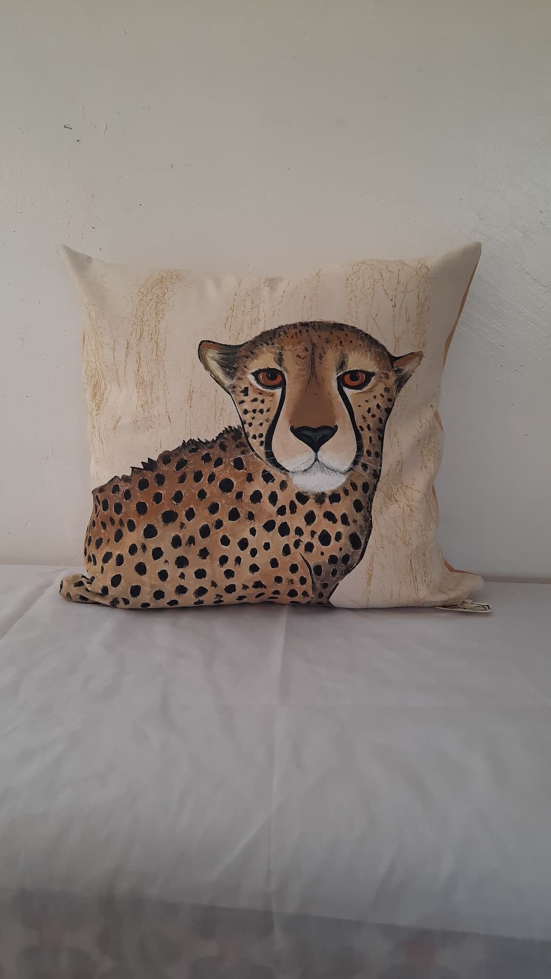 Hand Painted Cushion - Cheetah