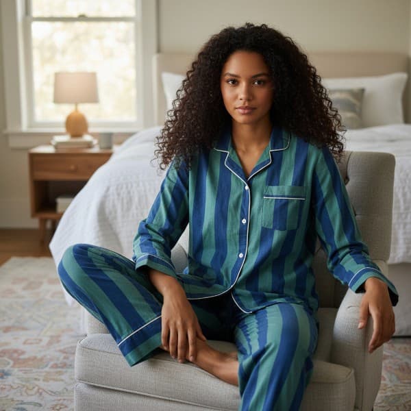 Cotton PyjamasTrousers Bold Stripe