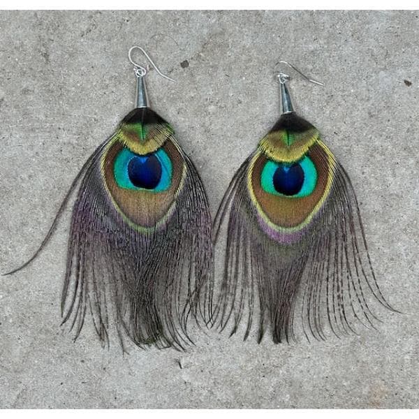 Silver Peacock Earring Pair 026