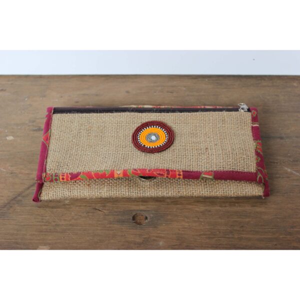 Hessian Wallet Beaded