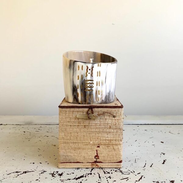 Lg cow horn votive