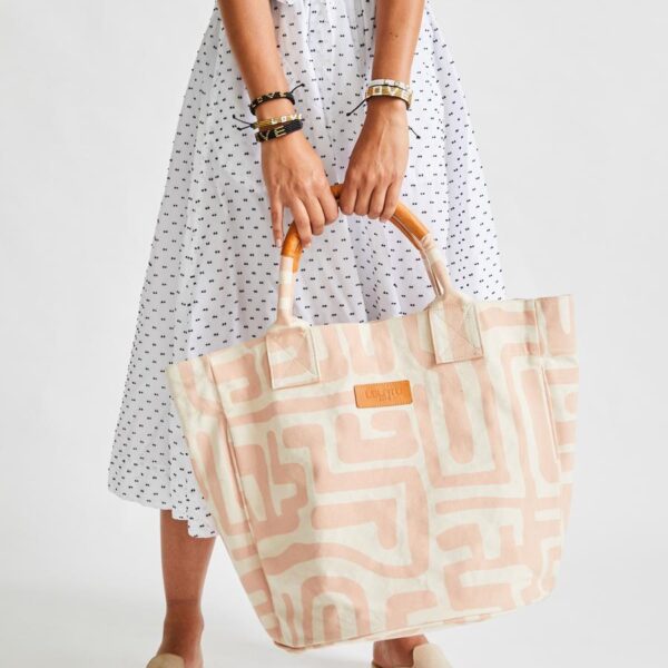 Beach Bag- Dusty Rose & Eggshell