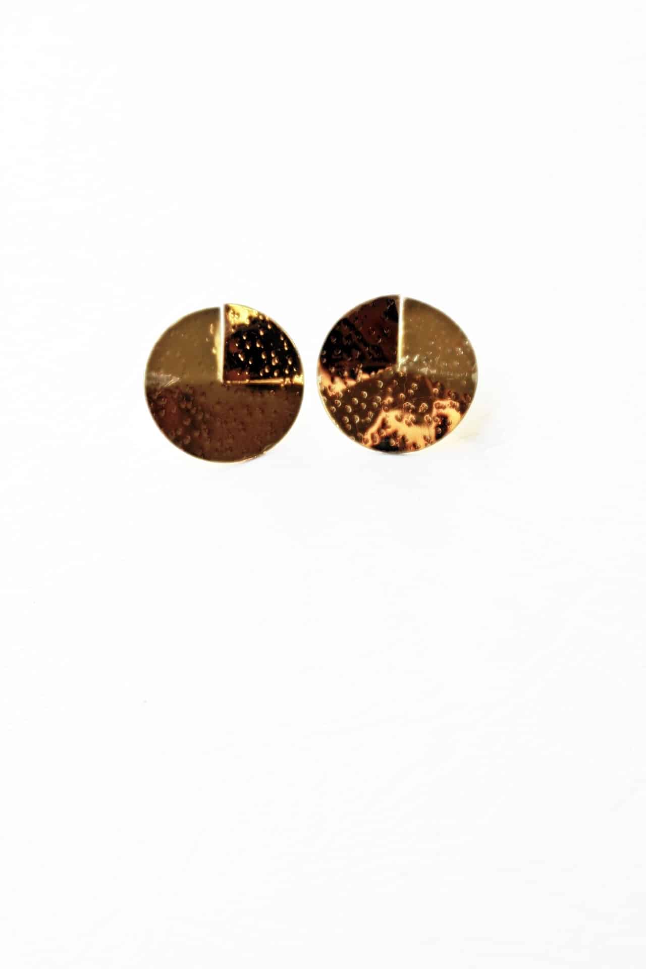 Brass Earring - Cut stud