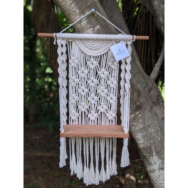 Single mahogany shelf circular pattern & spiral arms