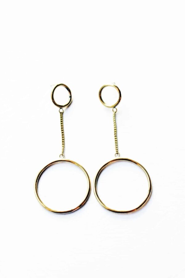 Brass Earring - Double circle