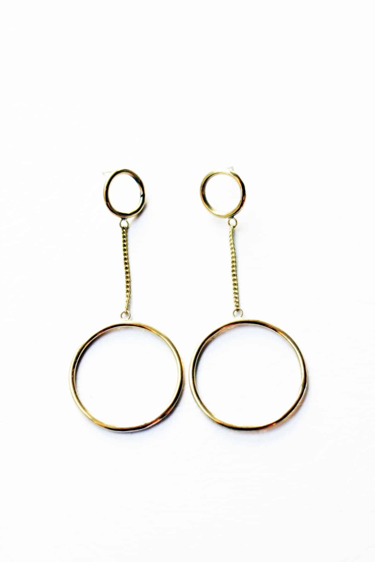 Brass Earring - Double circle