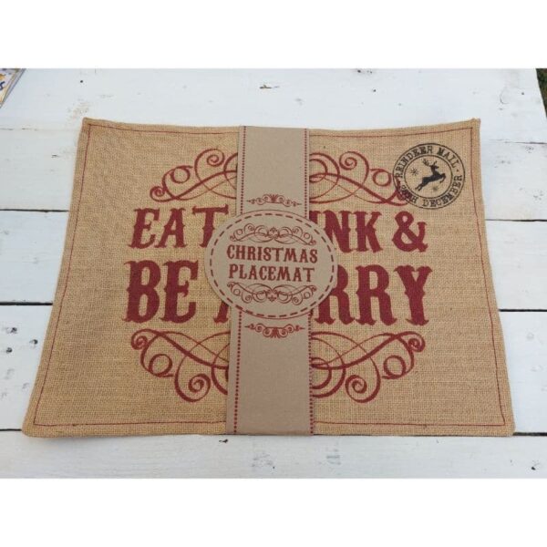 Be Merry Jute Xmas Placemat