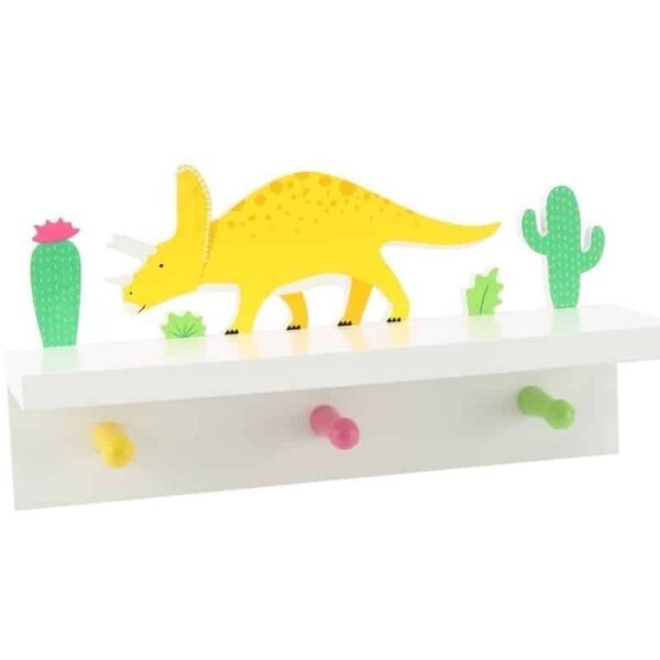Dinosauria Wooden Dinosaur Shelf with Pegs