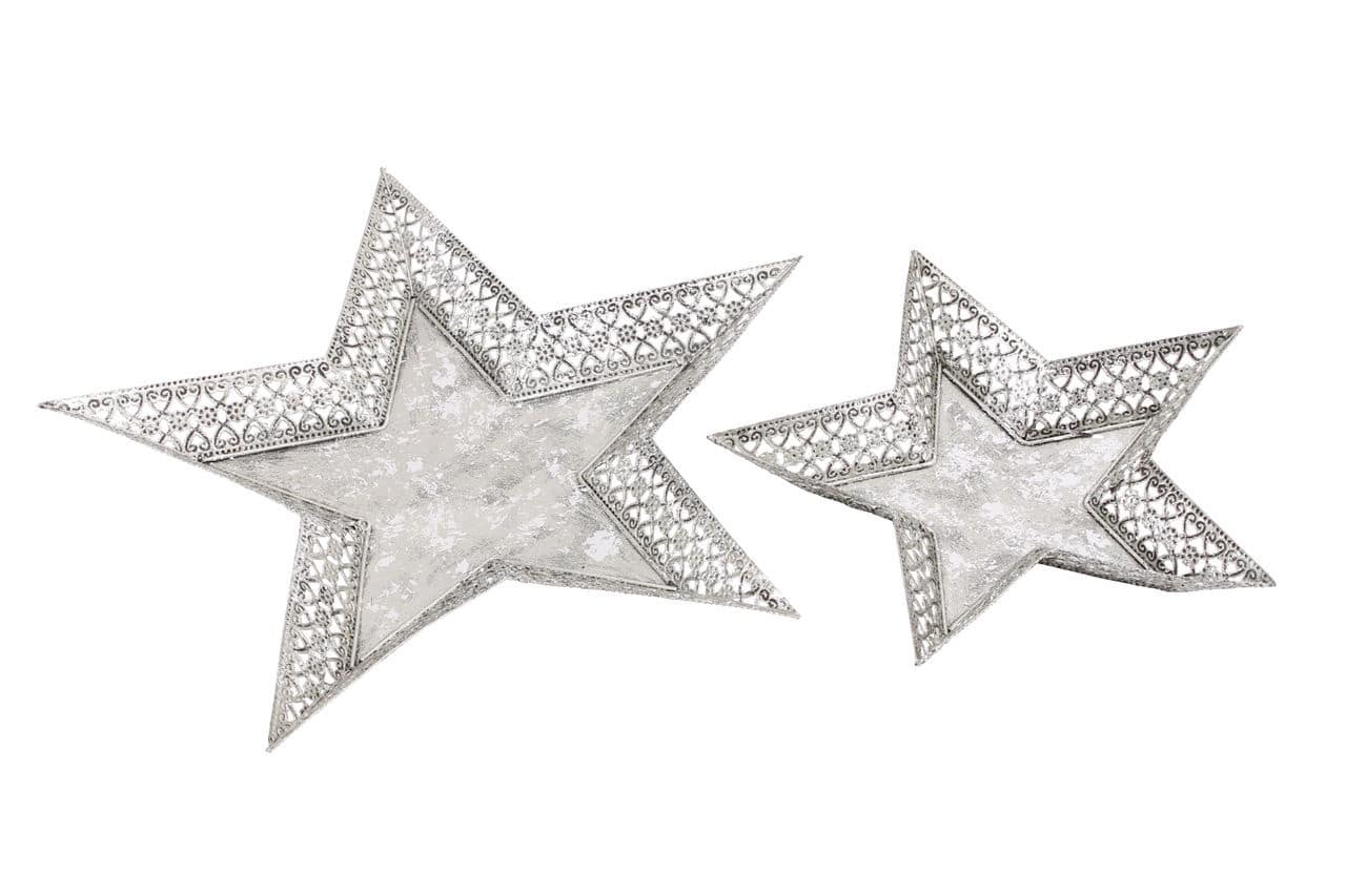 Set of 2 Silver Star Plate