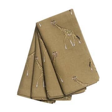 Napkins - Set Of 4 - Zsl - Giraffe