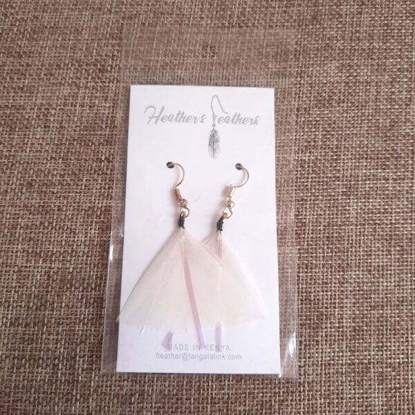 Feather Earrings - White