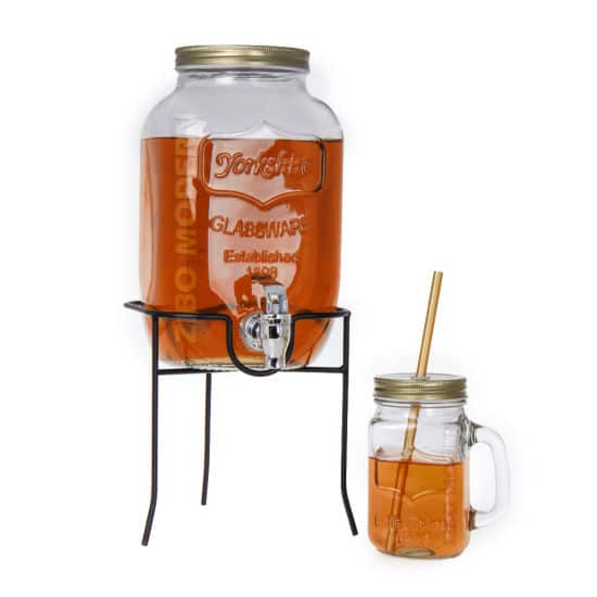 Glass Jar w/ Metal Stand