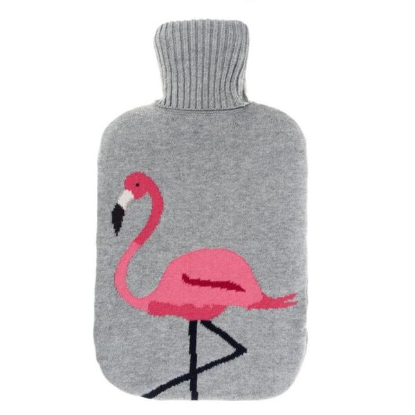 Knitted Statement Hot Water Bottle -Flamingo