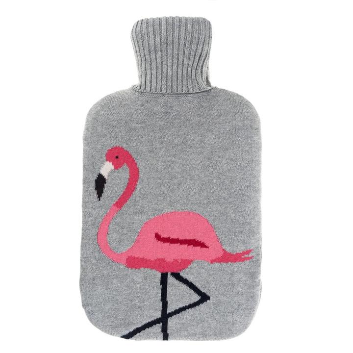 Knitted Statement Hot Water Bottle -Flamingo