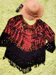 Tie-dye lace top