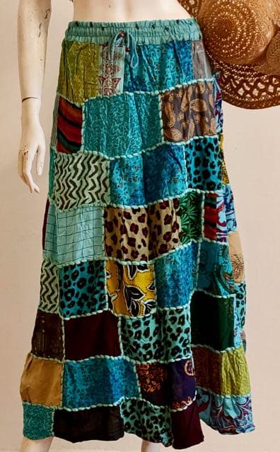 Cotton Patchwork Skirt - Long - Image 2