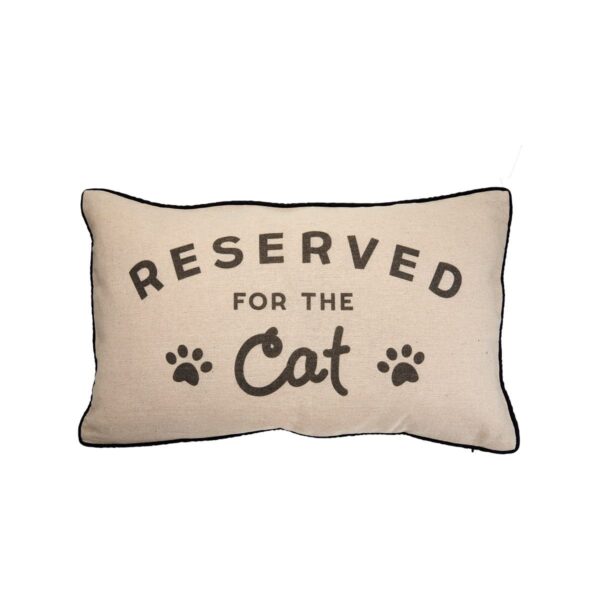 Cushion with words RESERVED FOR CAT
