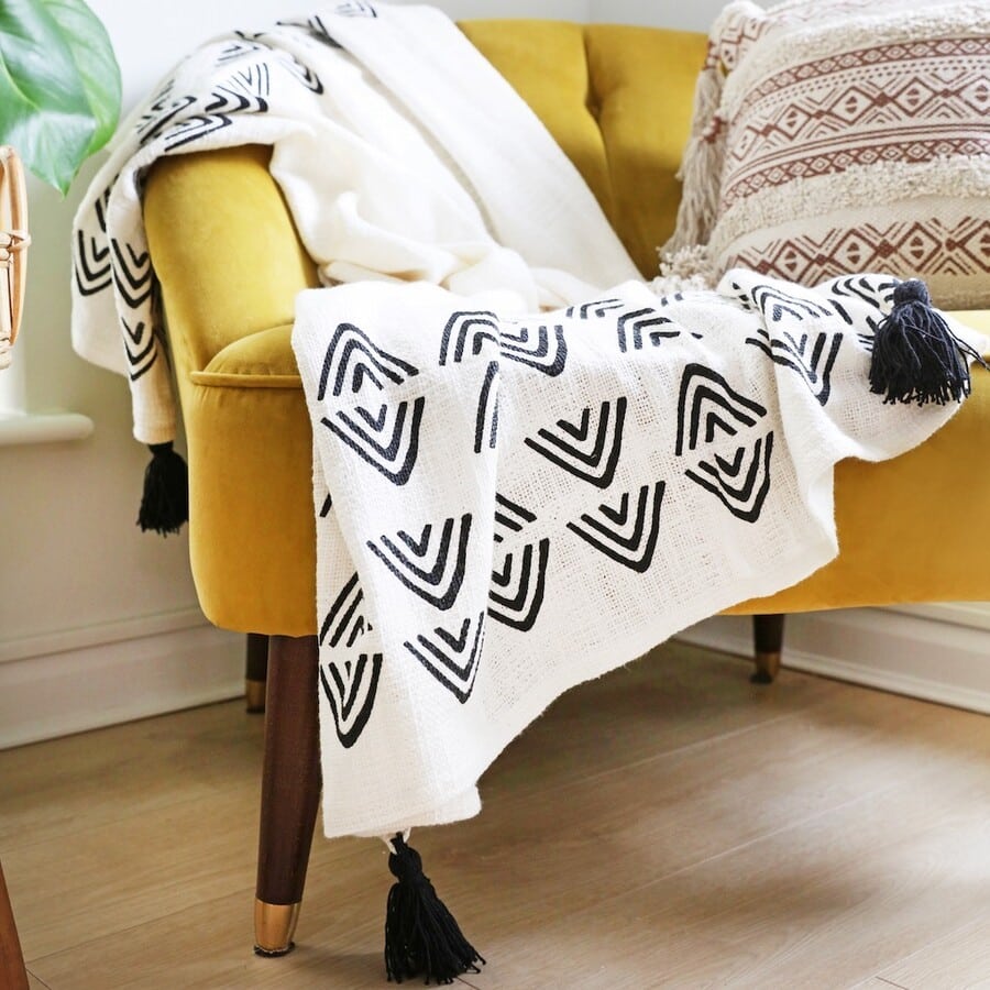 Triangles Block Print Throw
