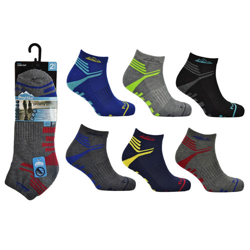 Men Pro hike cushioned sole trainer socks bottom stripes