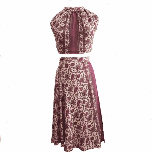 Silk wrap around skirt & Top
