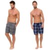 Mens Twin Pack Checked Shorts
