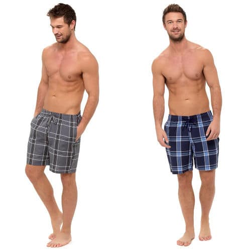 Mens Twin Pack Checked Shorts