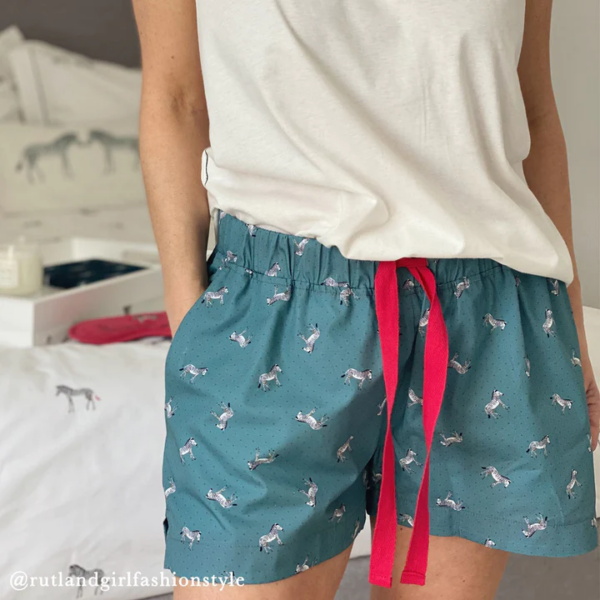 Ladies Pyjama Shorts - Large - Zsl - Zebra