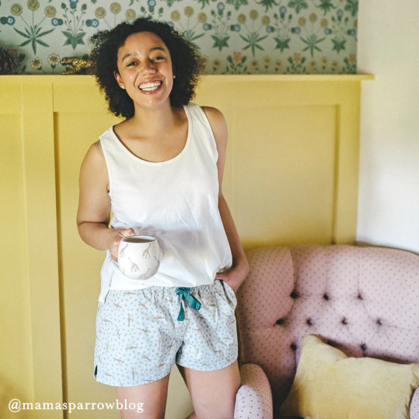 Ladies Pyjama Shorts - Large - Zsl - Giraffe