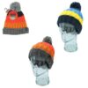 Childrens Nordic Wide Stripe Print Bobble Hat