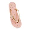 Ladies Pink And Gold Spot Print Flip Flops