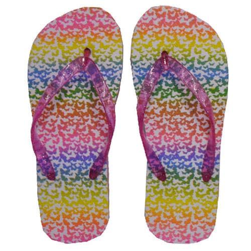Girls Rainbow Butterfly Flip Flops