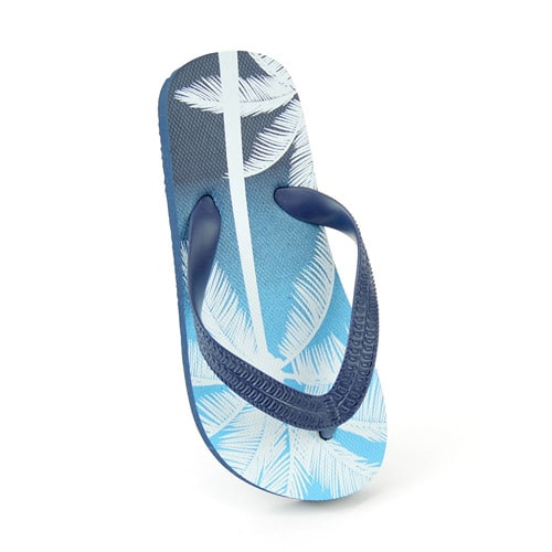 Boys Palm Tree Print Flip Flops Blue