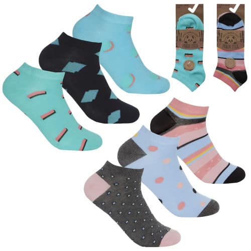 Ladies Bamboo Trainer Socks Spots