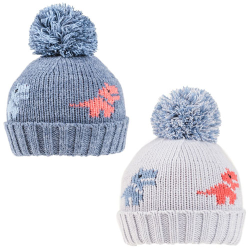 Boys Dinosaur Knitted Bobble Hat