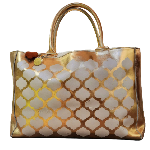 Carnaby Carrier Bag-Gold w/Stars