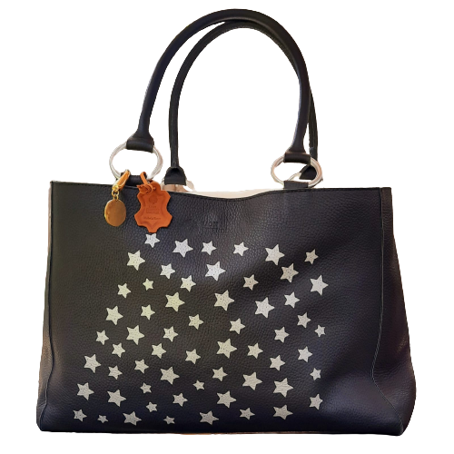 Carnaby Carrier Bag-Black w/Stars