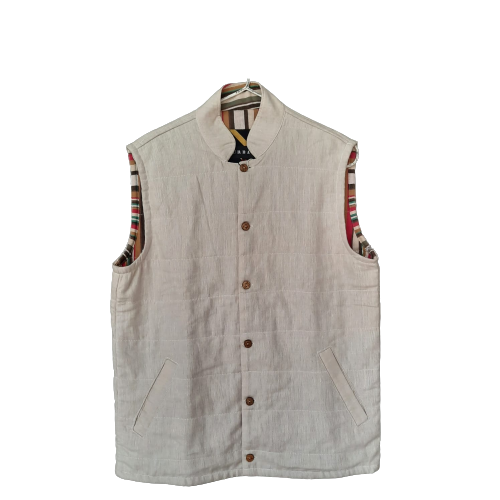 Sleeveless Jacket/ 3 Layer Outer Cotton Blend /Khaki -K2319