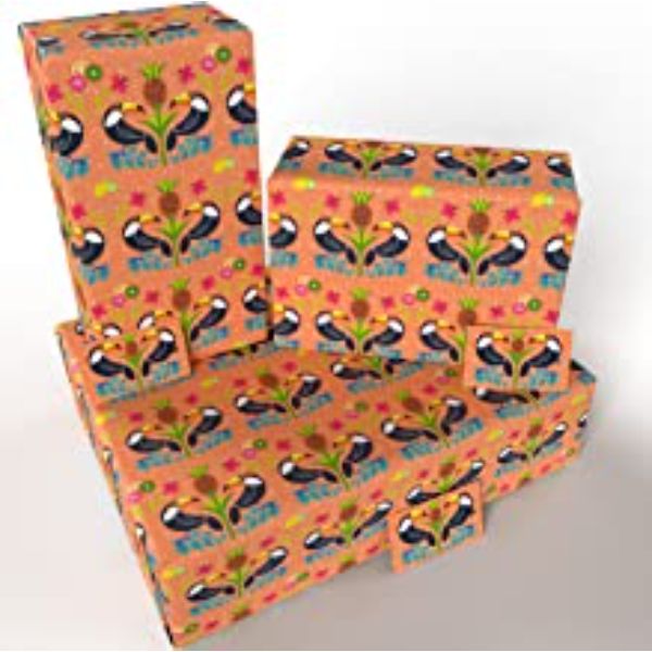 Gift Wrap - Orange Toucans Wrapping Paper