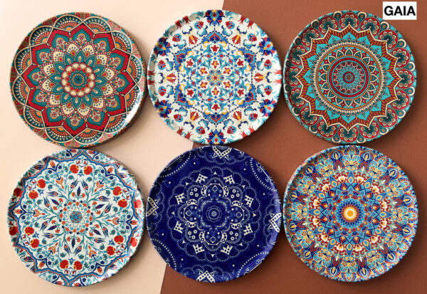 Drink Coaster Set of 6 Mediterranean Turkish Pattern Gaia